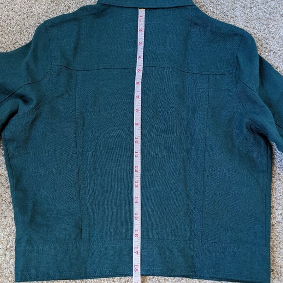 Not Perfect Linen Calico Jacket in Emerald Green, size XS/S. NEW - Picture 8 of 10